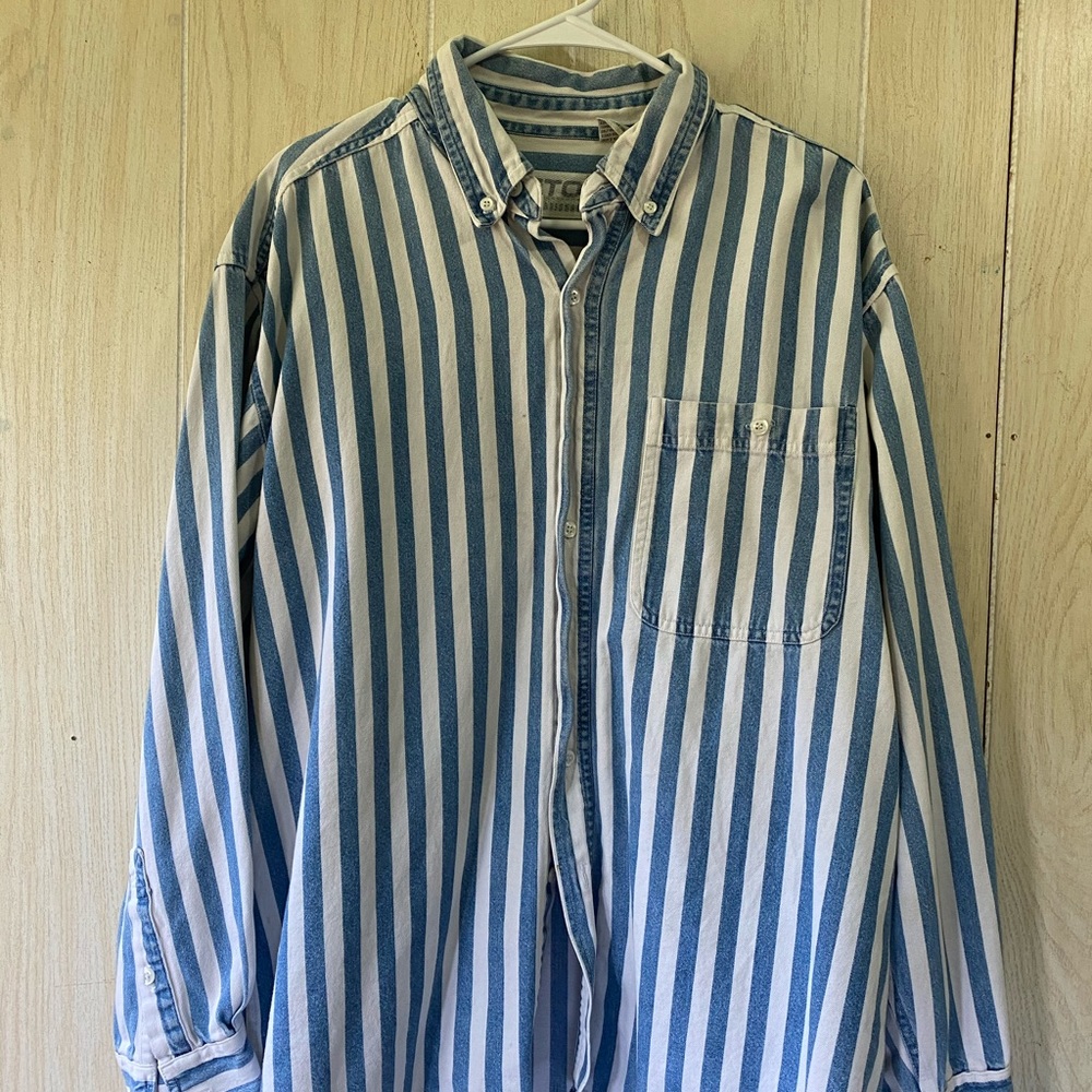 Blue White Button Down